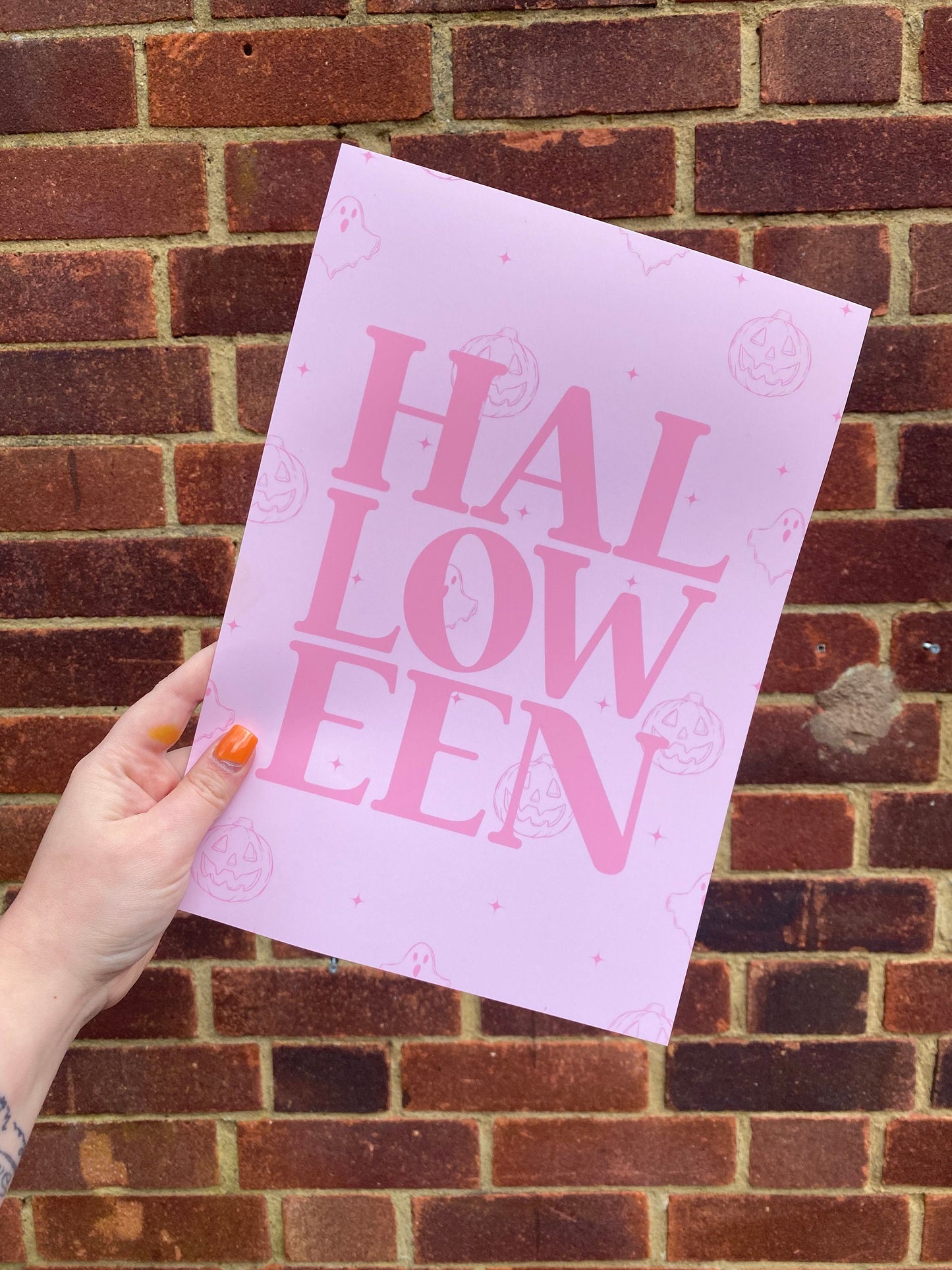 Pink Halloween Typography, Halloween Decor, Horror Gift, Horror Decor, Horror Print, Spooky Decor, Spooky Art, Pink Halloween