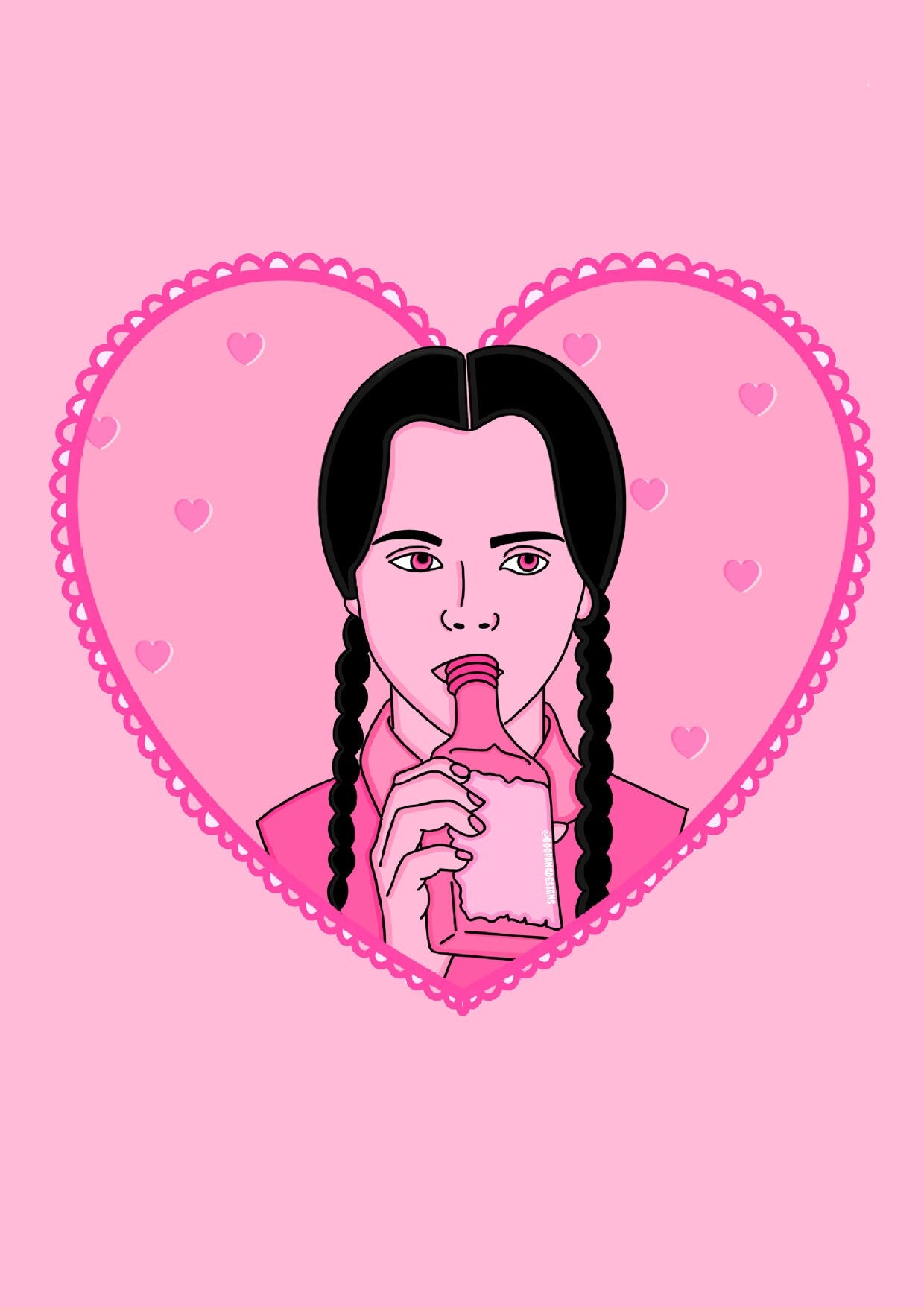 Wednesday Addams The Addams Family Inspired Print, Halloween Decor, Horror Gift, Horror Decor, Horror Print, Spooky Decor, Spooky Art