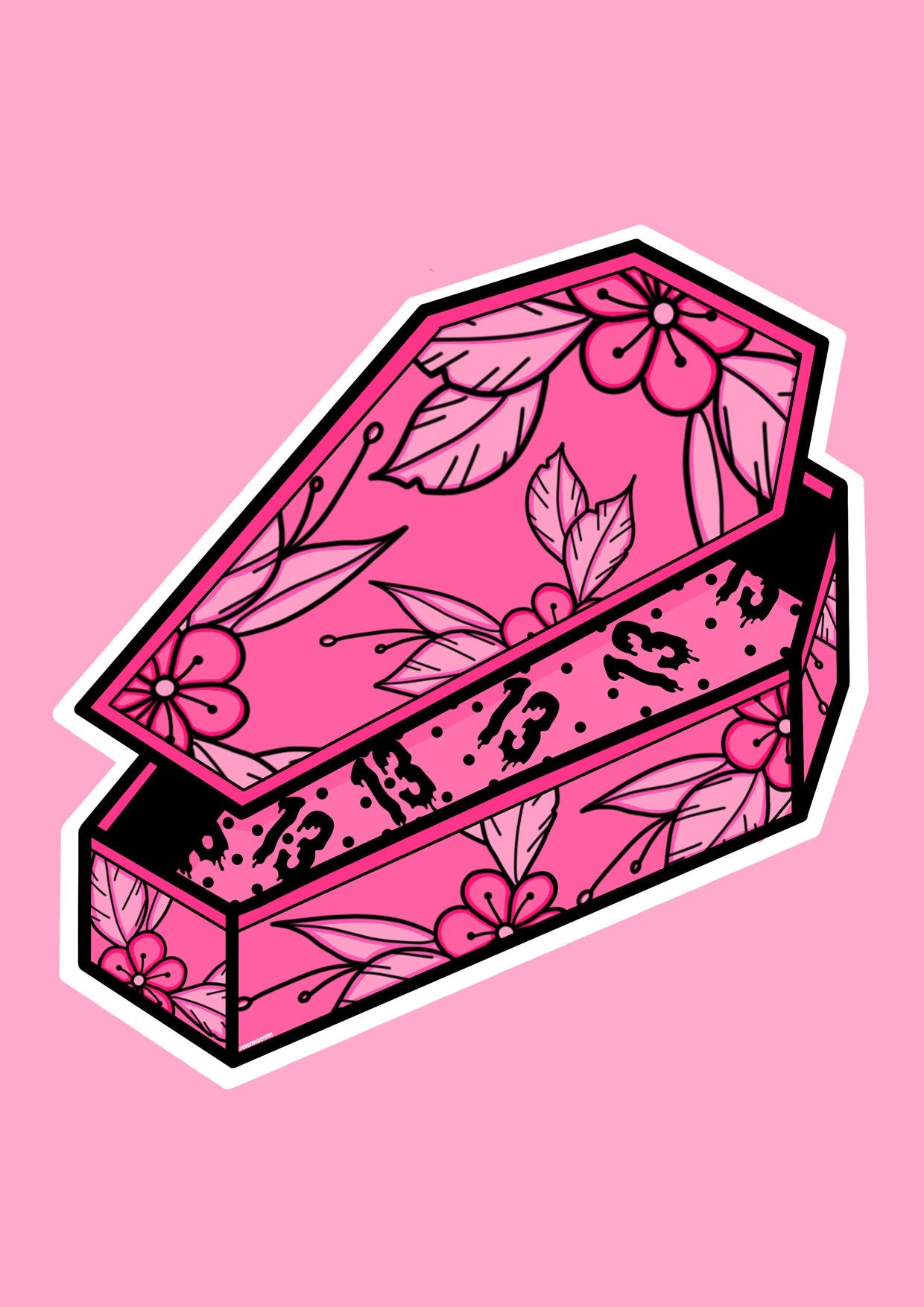 Pink Coffin Print, Halloween Decor, Horror Gift, Horror Decor, Horror Print, Spooky Decor, Spooky Art