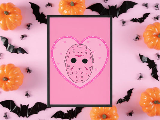 Jason Vorhees Friday The 13th Inspired Print, Halloween Decor, Horror Gift, Horror Decor, Horror Print, Spooky Decor, Spooky Art