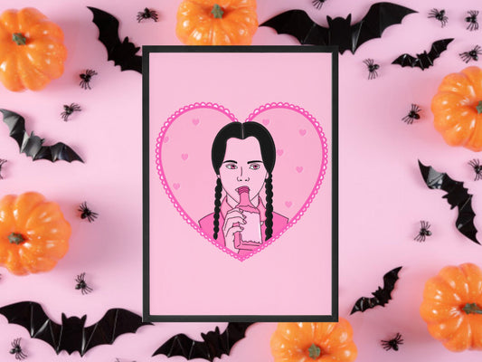 Wednesday Addams The Addams Family Inspired Print, Halloween Decor, Horror Gift, Horror Decor, Horror Print, Spooky Decor, Spooky Art