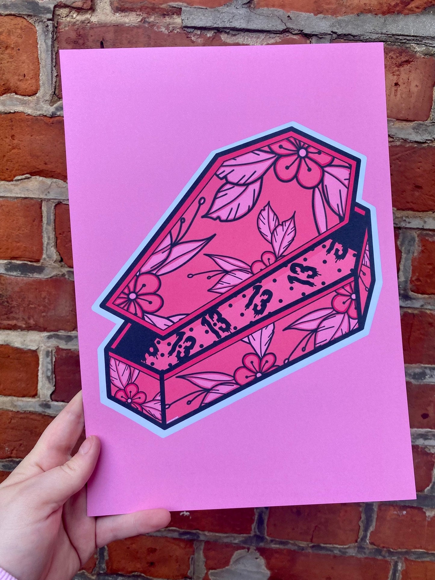 Pink Coffin Print, Halloween Decor, Horror Gift, Horror Decor, Horror Print, Spooky Decor, Spooky Art