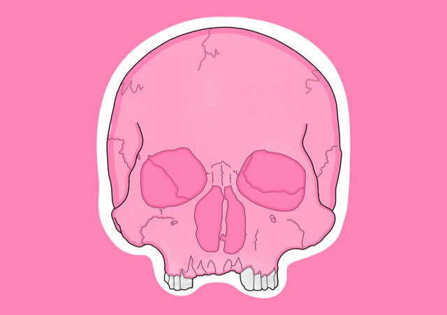 Pink Skull Print, Halloween Decor, Horror Gift, Horror Decor, Horror Print, Spooky Decor, Spooky Art