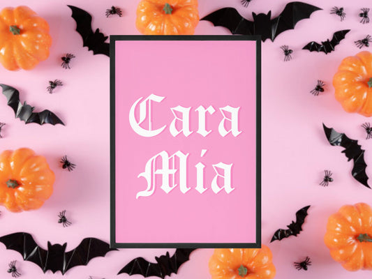 Cara Mia Mon Cher The Addams Family Inspired Print, Halloween Decor, Horror Gift, Horror Decor, Horror Print, Spooky Decor, Spooky Art