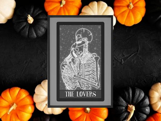 The Lovers Tarot Card Inspired Print, Halloween Decor, Horror Gift, Horror Decor, Horror Print, Spooky Decor, Spooky Art