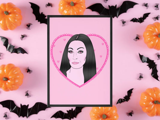 Morticia Addams The Addams Family Inspired Print, Halloween Decor, Horror Gift, Horror Decor, Horror Print, Spooky Decor, Spooky Art