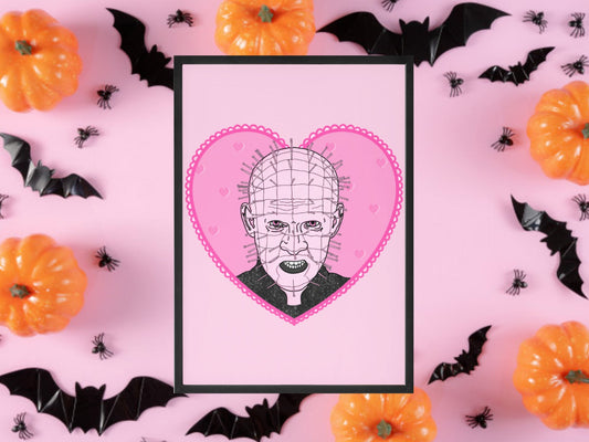 Hellraiser Inspired Print, Halloween Decor, Horror Gift, Horror Decor, Horror Print, Spooky Decor, Spooky Art