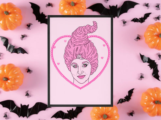 Mary Sanderson, Hocus Pocus Inspired Print, Halloween Decor, Horror Gift, Horror Decor, Horror Print, Spooky Decor, Spooky Art