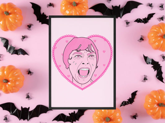 Screaming Inspired Print, Horror Heart, Halloween Decor, Horror Gift, Horror Decor, Horror Print, Spooky Decor, Spooky Art, Norman Bates