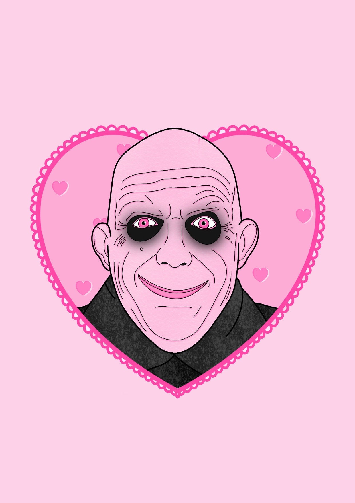 Uncle Fester, The Addams Family Inspired Print, Halloween Decor, Horror Gift, Horror Decor, Horror Print, Spooky Decor, Spooky Art