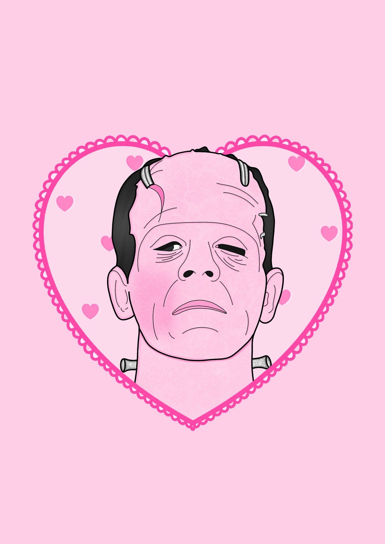 Frankenstein Inspired Print, Mary Shelley, Halloween Decor, Horror Gift, Horror Decor, Horror Print, Spooky Decor, Spooky Art