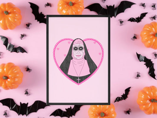 The Nun, The Conjuring Inspired Print, Halloween Decor, Horror Gift, Horror Decor, Horror Print, Spooky Decor, Spooky Art