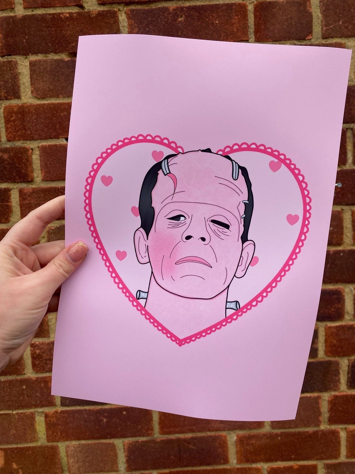 Frankenstein Inspired Print, Mary Shelley, Halloween Decor, Horror Gift, Horror Decor, Horror Print, Spooky Decor, Spooky Art