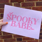 Pink Spooky Babe Print, Halloween Decor, Horror Gift, Horror Decor, Horror Print, Spooky Decor, Spooky Art, Pink Halloween, Pink Doll