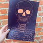 Orange Skeleton, Halloween Decor, Horror Gift, Horror Decor, Horror Print, Spooky Decor, Spooky Art, Halloween Art, Halloween