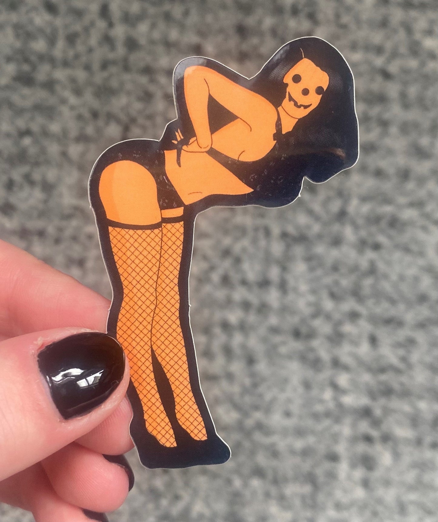 Pumpkin Pin Up Girl Sticker, Halloween Sticker, Spooky Sticker, Spooky Art, Halloween Art, Halloween