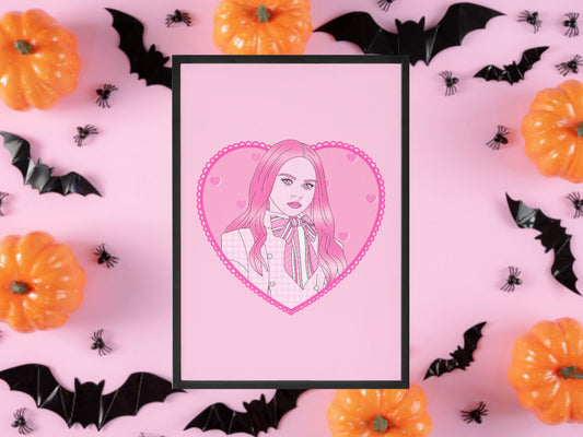 Megan Inspired Print, Halloween Decor, Horror Gift, Horror Decor, Horror Print, Spooky Decor, Spooky Art